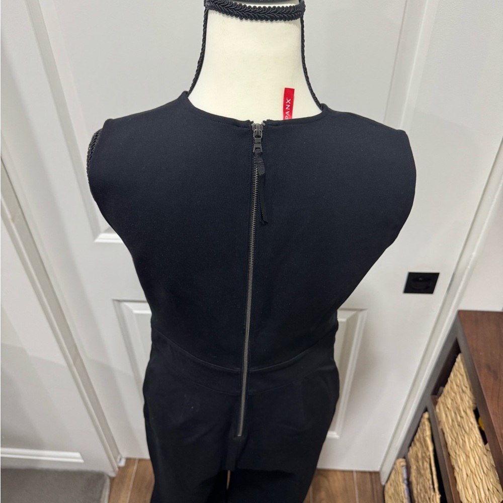 SPANX Perfect Sleeveless Jumpsuit S Petite Classic Black Flare Leg 20383Q NWT’s - Picture 7 of 13